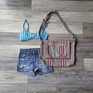 Boho Woven Striped Bag